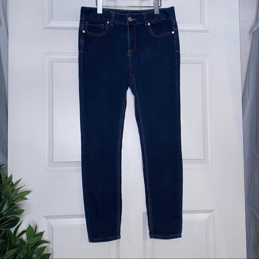 Francesca's Harper Heritage Blue Dark Wash Skinny Jeans With Stretch Size 30